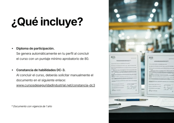 Curso de Seguridad e Higien en el Trabajo - Que incluye
